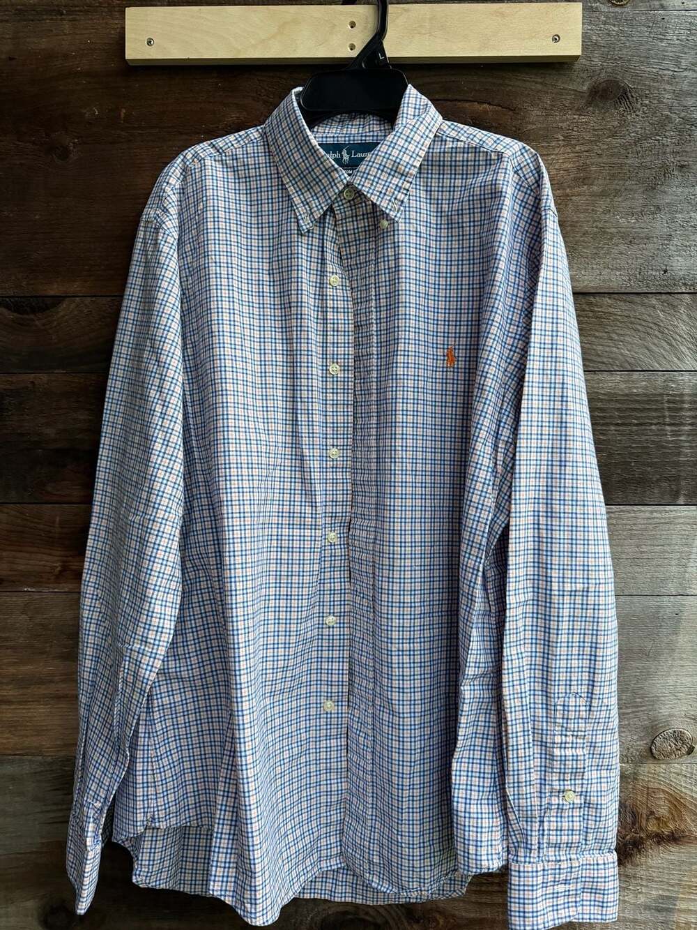 Ralph Lauren Custom Fit Plaid Button Down Long Sleeve Shirt